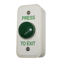 Architrave White Box Green Dome Button - Press To Exit