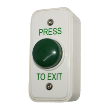 Architrave White Box Green Dome Button - Press To Exit Architrave White Box Green Dome Button - Press To Exit