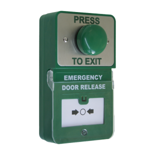 Emergency Door Release Combined with Green Dome Button - Press To Exit