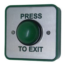Standard Green Dome Button With Collar - Press To Exit Standard Green Dome Button With Collar - Press To Exit