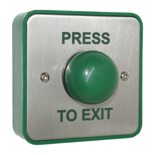 Standard Green Dome Button Without Collar - Press To Exit