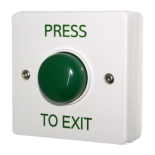 Standard White Box Green Dome Button - Press To Exit