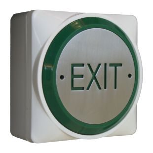 Standard White Box with Large Stainless Steel Exit Push Pad