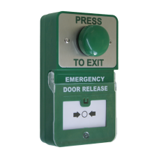 Emergency Door Release Combined with Green Dome Button - Press To Exit Emergency Door Release Combined with Green Dome Button - Press To Exit