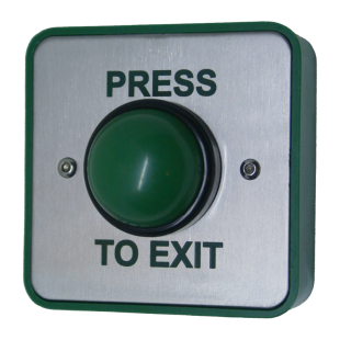Standard Green Dome Button With Collar - Press To Exit Standard Green Dome Button With Collar - Press To Exit